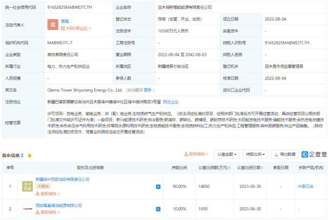 中國(guó)石油、隆基投資成立能源公司